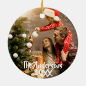 Rentier Doodle Custom Foto Keramik Ornament (Hinten)