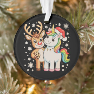Rentier Einhorn Weihnachten Xmas Feiertage Ornament