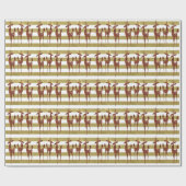 Rentier eleganter Vintager, weißgestreift Geschenkpapier (Flach)