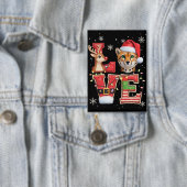 Rentier ELF Weihnachtsmann Hut Liebe Gepard Tier W Button (Insitu)