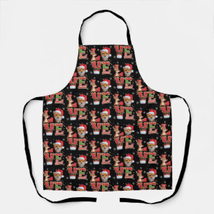 Rentier ELF Weihnachtsmann Hut Liebe Gepard Tier X Schürze