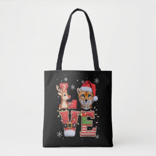 Rentier ELF Weihnachtsmann Hut Liebe Gepard Tier X Tasche