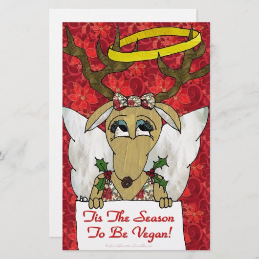 Rentier Engel ist die Jahreszeit Vegan zu sein Briefpapier (Vorne/Hinten)