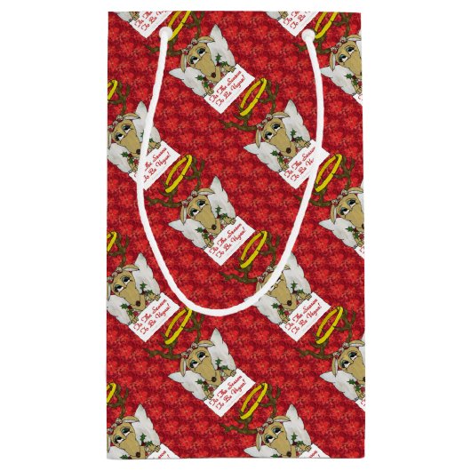 Rentier Engel ist die Jahreszeit Vegan zu sein Kleine Geschenktüte (Rückseite)