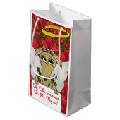 Rentier Engel ist die Jahreszeit Vegan zu sein Kleine Geschenktüte (Rückseite Schrägansicht)