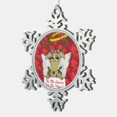 Rentier Engel ist die Jahreszeit Vegan zu sein Schneeflocken Zinn-Ornament (Rechts)