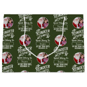 Rentier Express aus Santa, Foto Weihnachten Grün Große Geschenktüte (Vorderseite)