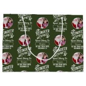Rentier Express aus Santa, Foto Weihnachten Grün Große Geschenktüte (Rückseite)
