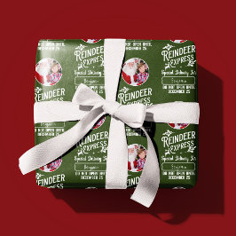 Rentier Express aus Santa Name & Foto Weihnachten Geschenkpapier