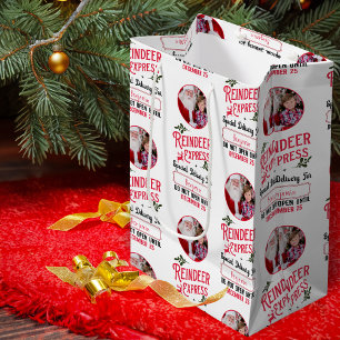 Rentier Express aus Santa Name & Foto Weihnachten Mittlere Geschenktüte