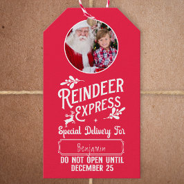 Rentier Express aus Santa Wa/Foto Weihnachten Rot Geschenkanhänger