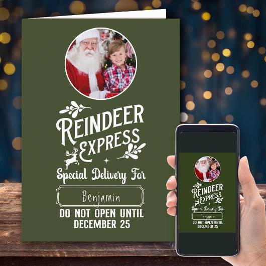 Rentier Express Kid Name & Foto Weihnachten