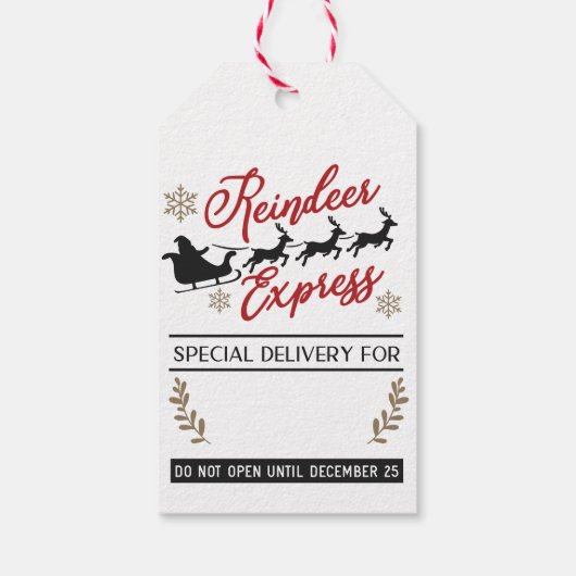Rentier Express Mail Lieferung Weihnachten Geschenkanhänger (Rückseite)