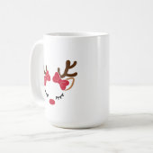 Rentier Face "Hers" Coffee Tasse Cup (Vorderseite Links)