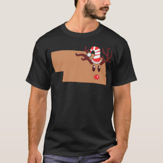 Rentier Face Nebraska Rentier Kopf Antler T-Shirt