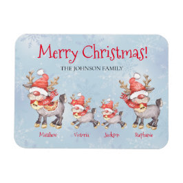 Rentier Family Personalisiert Frohe Weihnachtskart Magnet