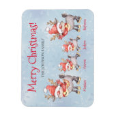 Rentier Family Personalisiert Frohe Weihnachtskart Magnet (Vertikal)