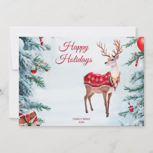 Rentier-Feiertags-Weihnachtskarte Feiertagskarte
