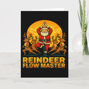 Rentier Flow Master Yoga Weihnachtsmann Weihnachts Karte