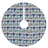 Rentier Flying Airplane Tree Skirt Polyester Weihnachtsbaumdecke (Vorderseite)