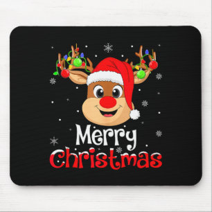 Rentier Frohe Weihnachten Familie Männer Frauen Ki Mousepad