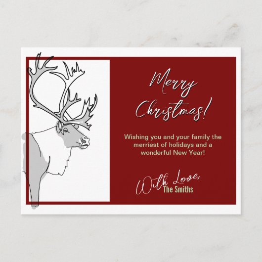 Rentier Frohe Weihnachten individuell anpassbar (Vorderseite)