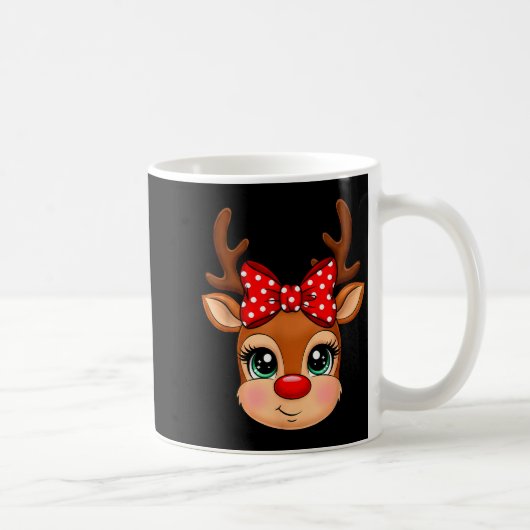 Rentier Frohe Weihnachten Mädchen Junge Kinder  Kaffeetasse (Rechts)