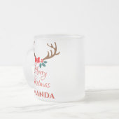 Rentier - Frohe Weihnachten Mattglastasse (Vorderseite Links)