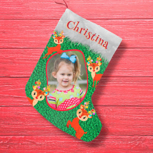 Rentier Frohe Weihnachten Niedlich Adorable Foto N Kleiner Weihnachtsstrumpf