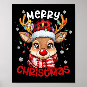 Rentier Frohe Weihnachts Weihnachts Weihnachtsfami Poster