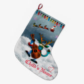 Rentier - Frohe Weihnachtsfeier Großer Weihnachtsstrumpf (Vorderansicht (hängend))