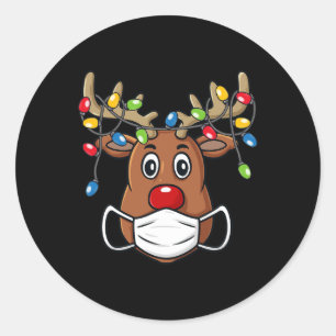 Rentier Frohe Weihnachtslustige Weihnachten Weihna Runder Aufkleber
