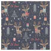 Rentier Fun Christmas Seamless Muster Stoff (Nahaufnahme)