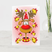 Rentier Fun Weihnachten Cartoon mit Bells Alarms