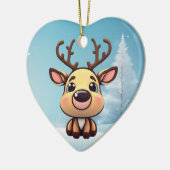 Rentier, Funny Deer, Fauna, Doe Lover 🦌 Keramik Ornament (Links)