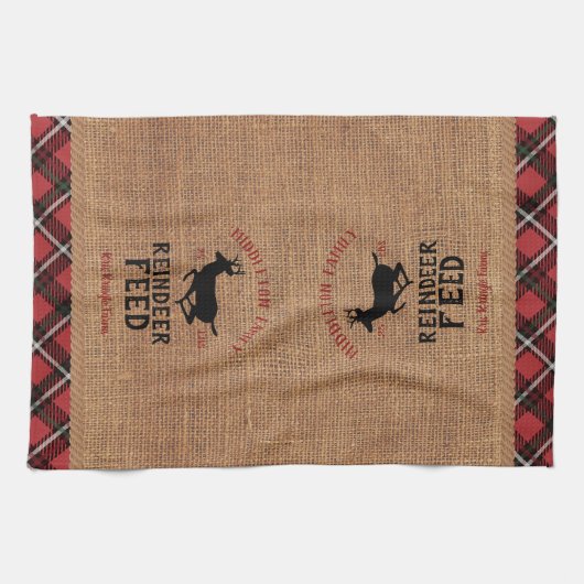 Rentier Füttre - Personalisieren Geschirrtuch (Horizontal)