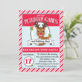 Rentier Games - Weihnachtsfeier Party Einladung (Stehend Vorderseite)