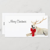 Rentier gelbe Labrador Feiertagskarte (Vorne/Hinten)