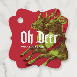 Rentier-Geschenk-Tag Grün/Rot Extravagant Geschenkanhänger