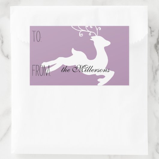 Rentier-Geschenkmarke Rechteckiger Aufkleber (Tasche)