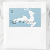 Rentier-Geschenkmarke Rechteckiger Aufkleber (Tasche)
