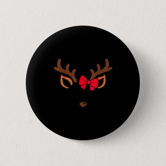 Rentier-Gesicht Weihnachtskostüm Xmas Pyjama G Button (Vorderseite)