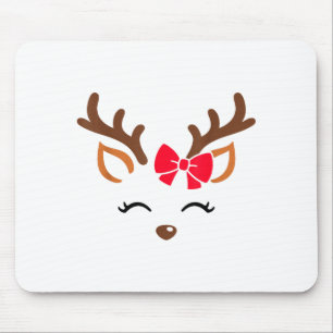 Rentier-Gesicht Weihnachtskostüm Xmas Pyjama G Mousepad