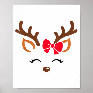 Rentier-Gesicht Weihnachtskostüm Xmas Pyjama G Poster