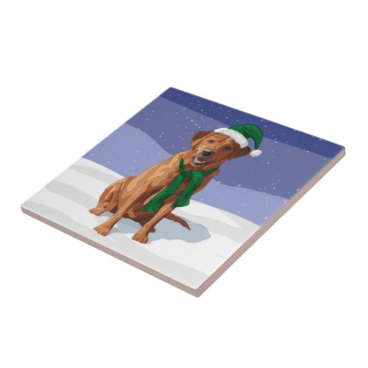 Rentier gibt Rabbit Snowman Carrot Nose Fliese (Seite)