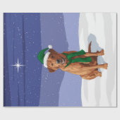 Rentier gibt Rabbit Snowman Carrot Nose Geschenkpapier (Flach)