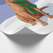 Rentier gibt Rabbit Snowman Carrot Nose Geschenkpapier (Ecke)