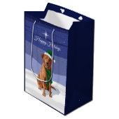 Rentier gibt Rabbit Snowman Carrot Nose Mittlere Geschenktüte (Vorderseite Schrägansicht)