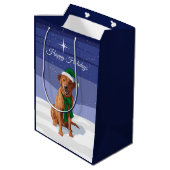 Rentier gibt Rabbit Snowman Carrot Nose Mittlere Geschenktüte (Rückseite Schrägansicht)