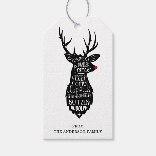 Rentier Gift Tags Geschenkanhänger (Vorderseite)